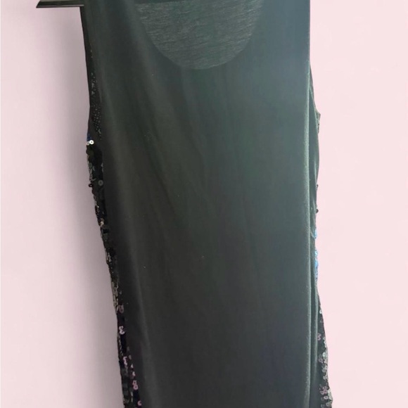 Y2K Vintage Bella Black Mini Dress with Blue Sequin Swirls - Picture 3 of 3